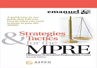 PDF Strategies & Tactics for the MPRE: (Multistate Professional Responsibility E