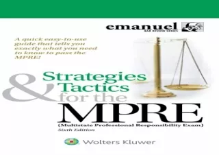 Download Strategies & Tactics for the MPRE: (Multistate Professional Responsibil