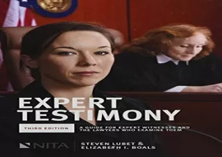 PDF Expert Testimony: Third Edition A Guide For Expert Witnesses and the Lawyers