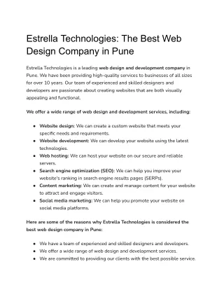 Estrella Technologies_ The Best Web Design Company in Pune