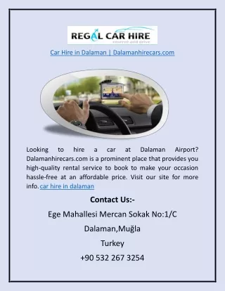 Car Hire in Dalaman | Dalamanhirecars.com