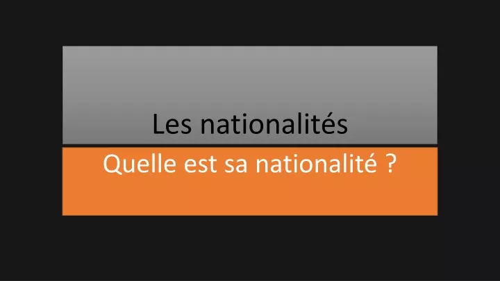 les nationalit s