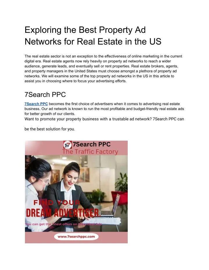 exploring the best property ad networks for real