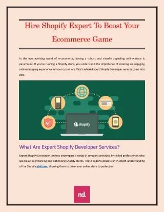 Hire Shopify Expert To Boost Your Ecommerce Game