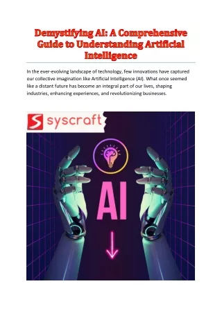 Demystifying AI: A Comprehensive Guide