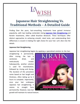 Japanese Hair Straightening Service in Frisco