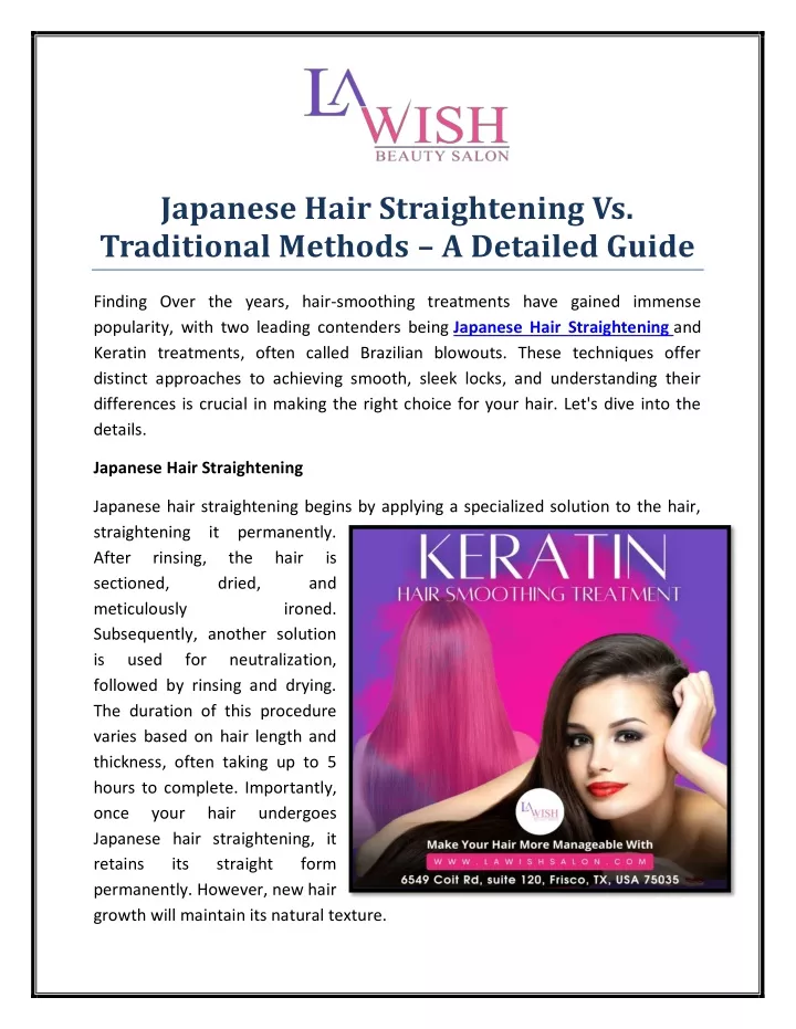 japanese hair straightening vs traditional
