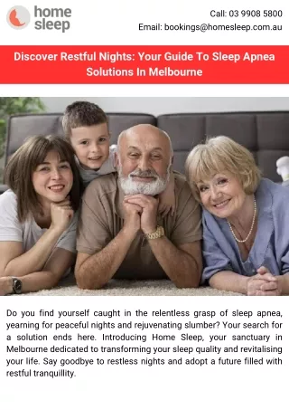 Discover Restful Nights Your Guide To Sleep Apnea Solutions In Melbourne