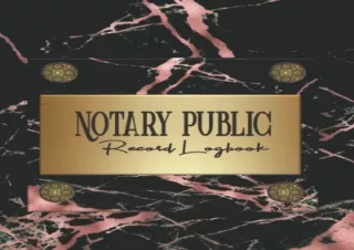 PDF Notary Public Record Log Book Pink Black Marble Edition: Pretty Pink Black M
