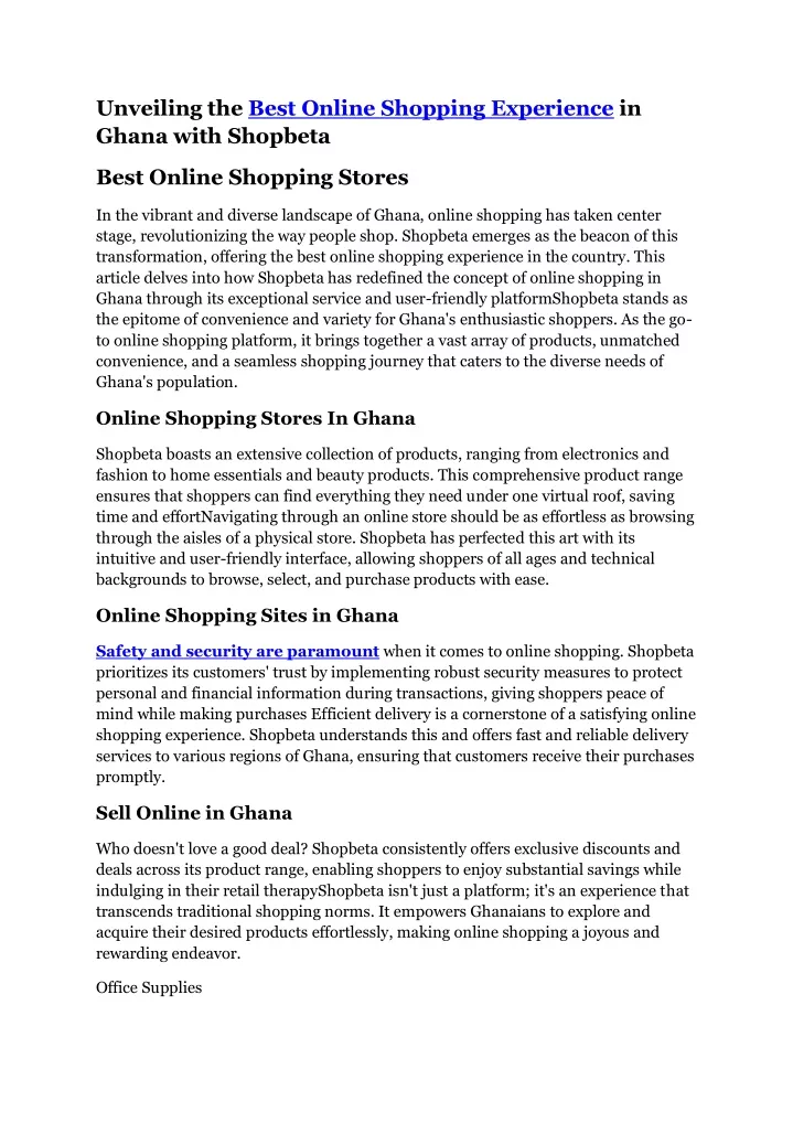 unveiling the best online shopping experience