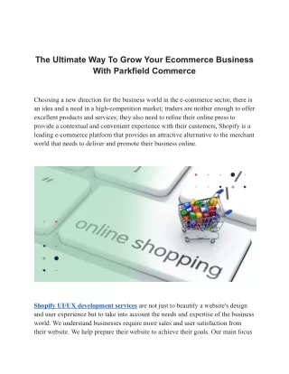 The Ultimate Way To Grow Your Ecommerce Business With Parkfield Commerce