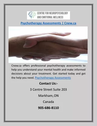 Psychotherapy Assessments | Cnew.ca