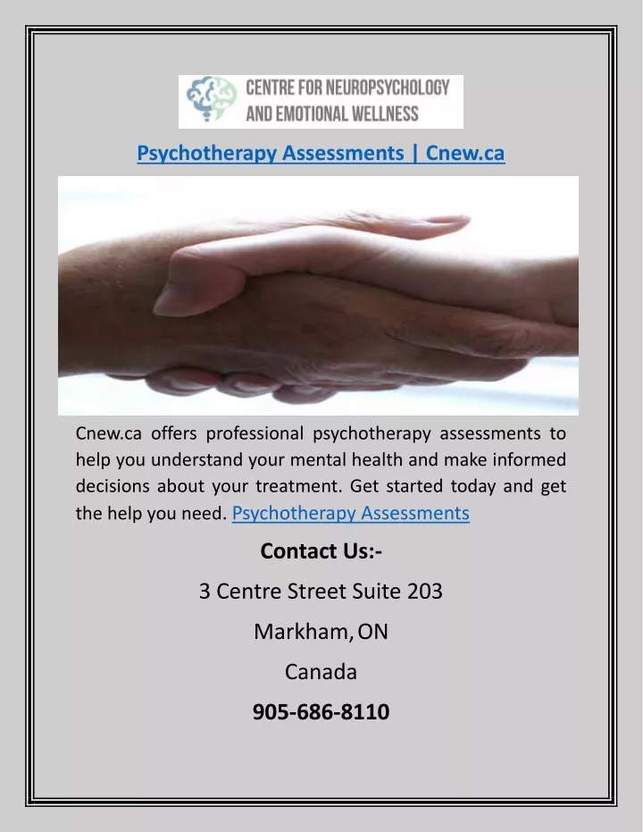 psychotherapy assessments cnew ca