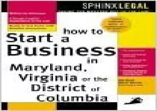 Download How to Start a Business in Maryland, Virginia, or the District of Colum