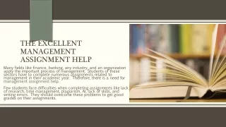 The Excellent Management Assignment Help