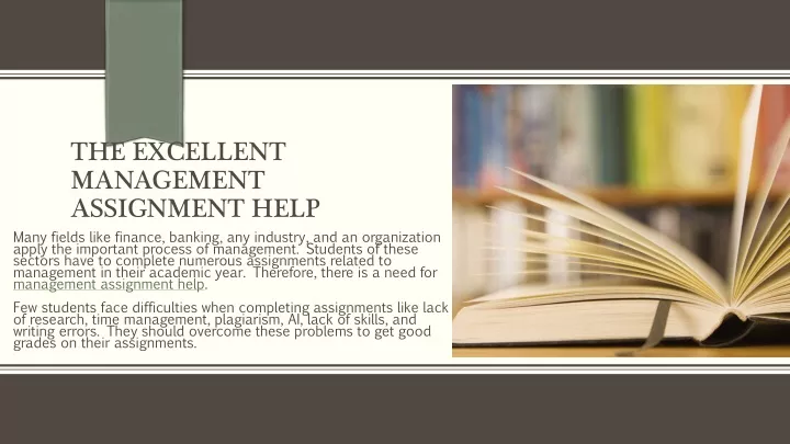 the excellent management assignment help