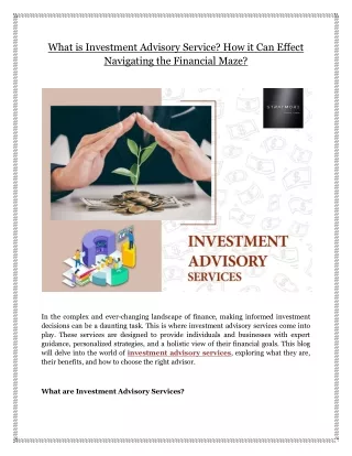 what is investment advisory service