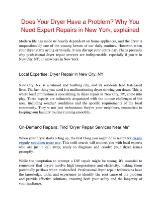 does your dryer have a problem why you need expert repairs in new york explained
