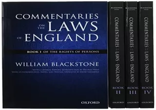 PDF The Oxford Edition of Blackstone's: Commentaries on the Laws of England: Boo