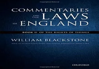 PDF The Oxford Edition of Blackstone's Commentaries on the Laws of England: Comm