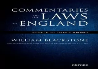 Download The Oxford Edition of Blackstone's: Commentaries on the Laws of England