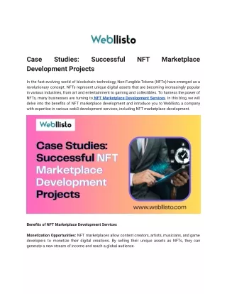 Case Studies_ Successful NFT Marketplace Development Projects