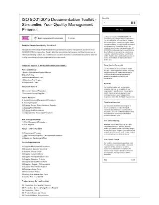 Quality Management System Documentation Toolkit