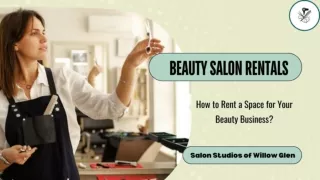 Salon Space Rental - Start Up Your Business