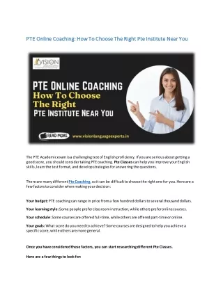 Mastering the PTE Exam: Ace It with Vision Language Experts