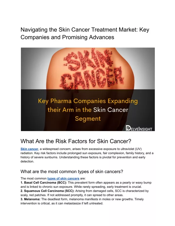 navigating the skin cancer treatment market