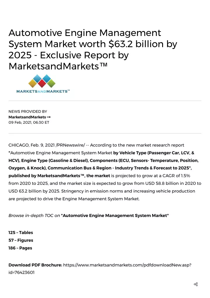 automotive engine management system market worth