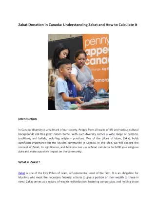 Zakat Donation in Canada Understanding Zakat and How to Calculate It
