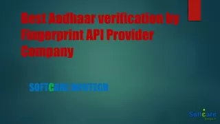 Best Aadhaar authentication by fingerprint API Service Provider