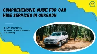 A Comprehensive Guide for Car Hire Services in Gurgaon