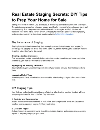 Real Estate Staging Secrets_ DIY Tips to Prep Your Home for Sale