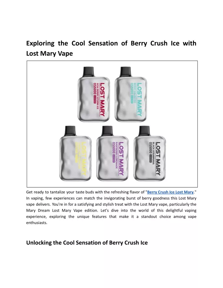 exploring the cool sensation of berry crush