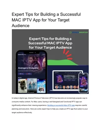 expert tips for building a successful mac iptv