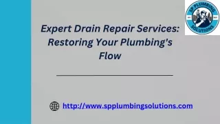 Expert Drain Repair Services: Restoring Your Plumbing's Flow