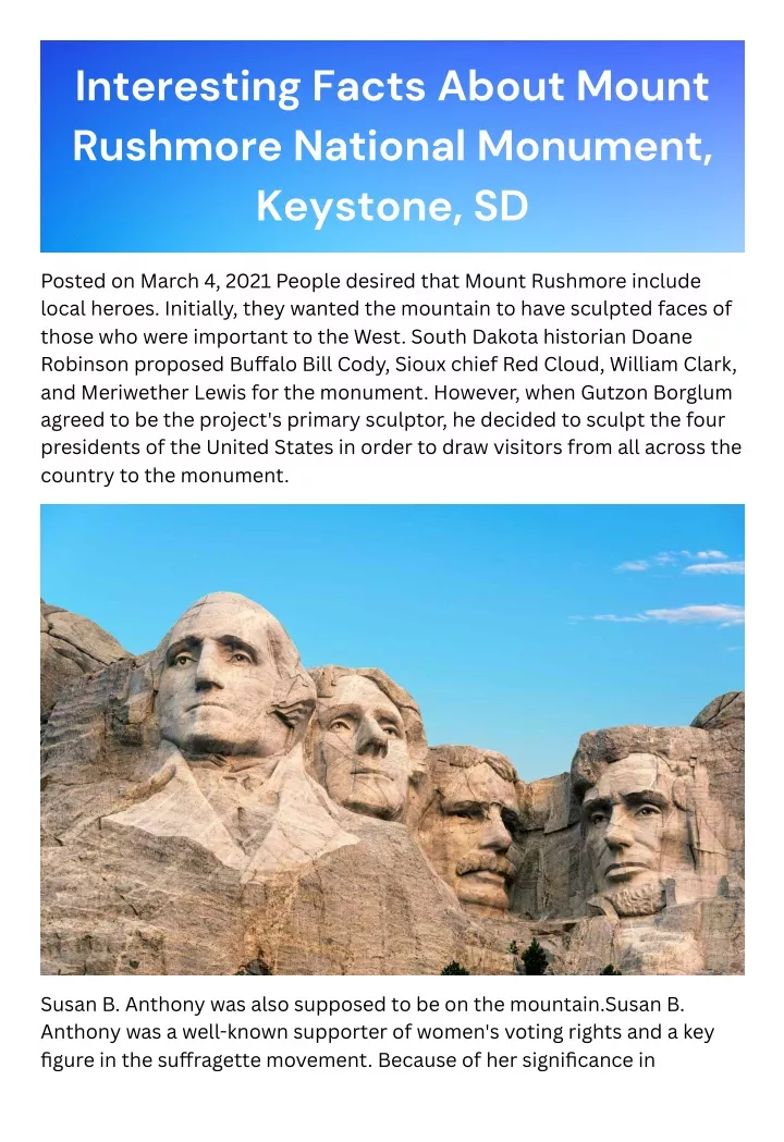 interesting facts about mount rushmore national