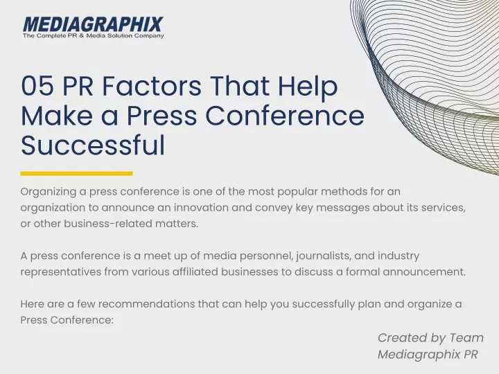 05 pr factors that help make a press conference