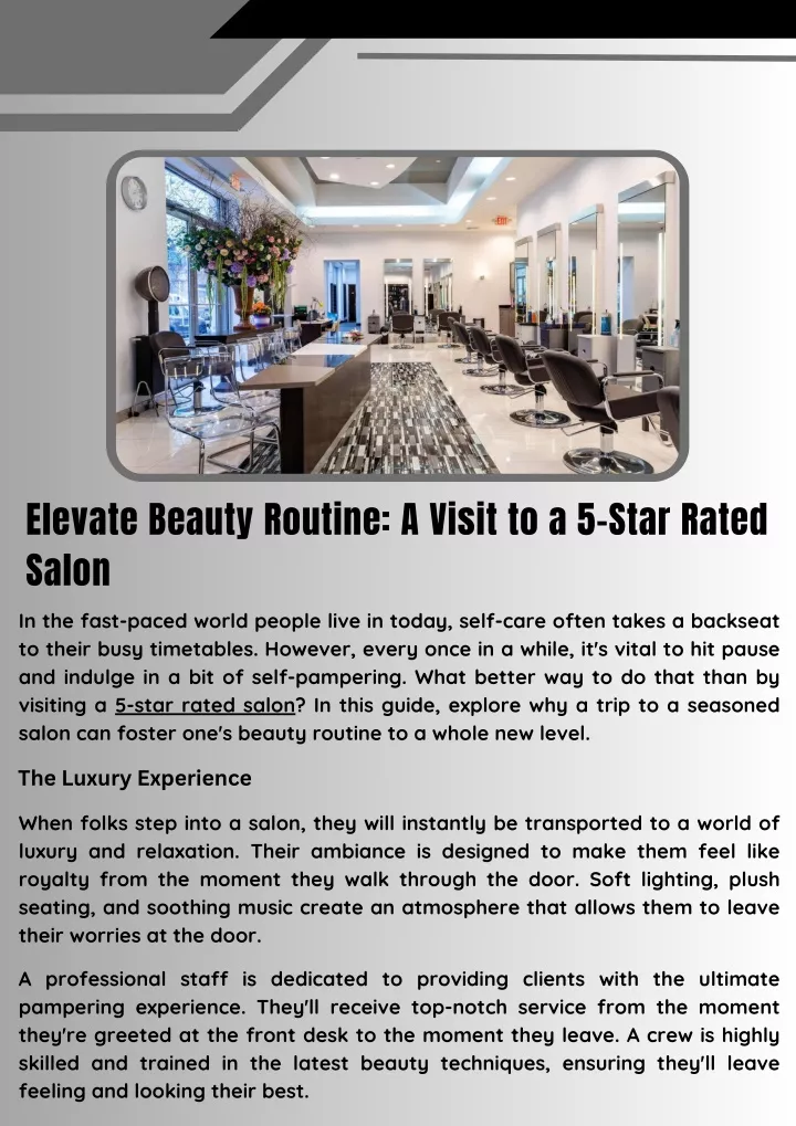 elevate beauty routine a visit to a 5 star rated
