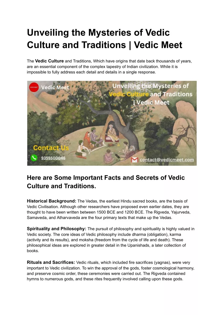 unveiling the mysteries of vedic culture