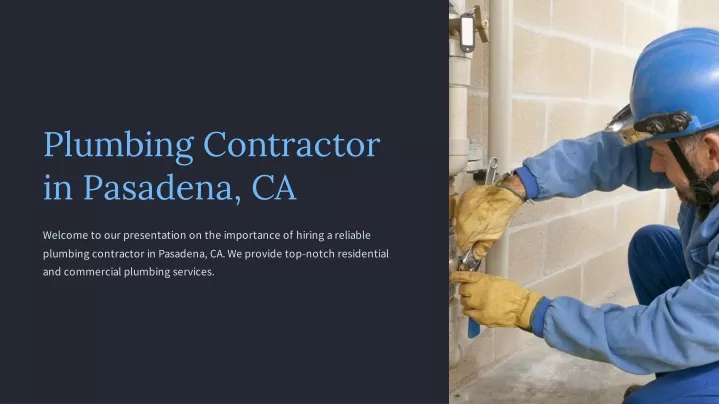 plumbing contractor in pasadena ca