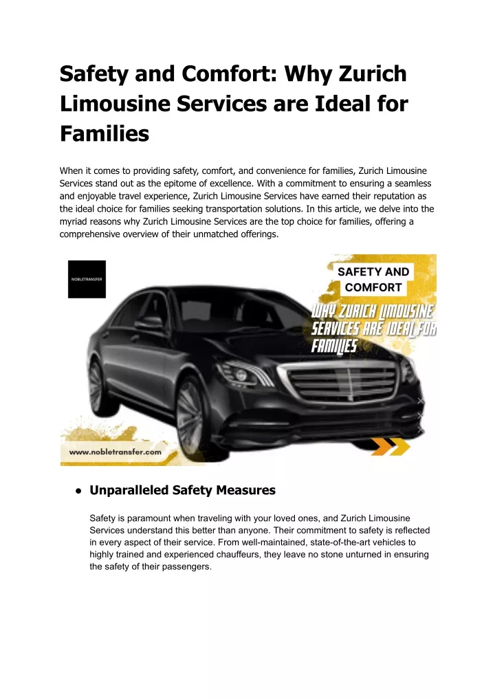 safety and comfort why zurich limousine services