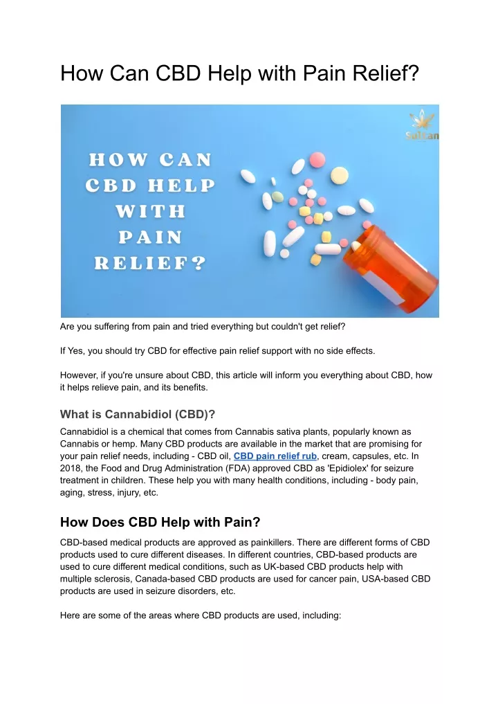 how can cbd help with pain relief