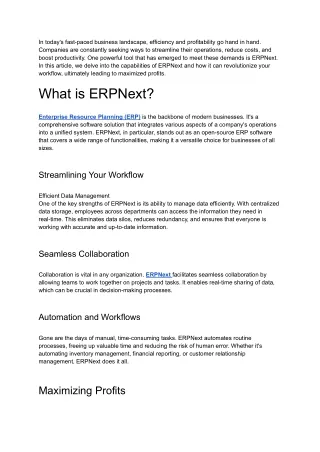 The Power of ERPNext_ Streamline Your Workflow, Maximize Profits