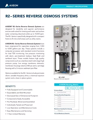 AXEON WATEER - Reverse Osmosis System