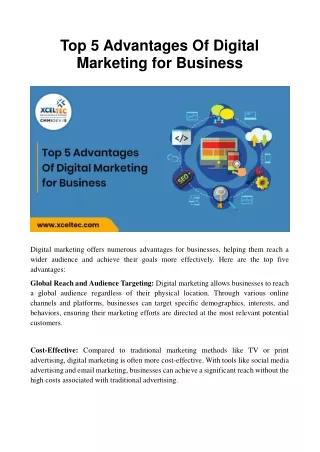 top 5 advantages of digital marketing for business