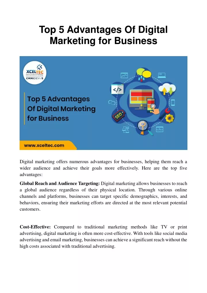 top 5 advantages of digital marketing for business