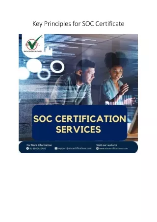 key principles for soc certificate